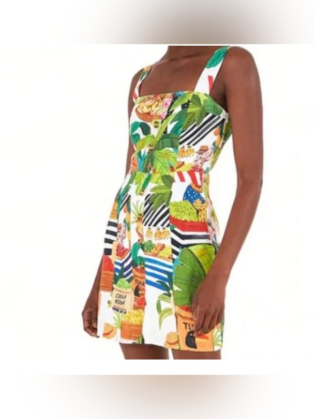 FARM RIO Tropical Fair Linen Mini Dress - Picture 2 of 9